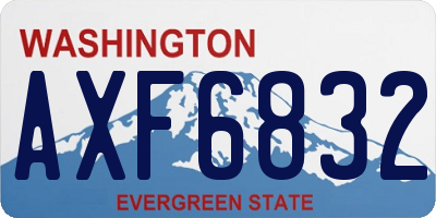 WA license plate AXF6832