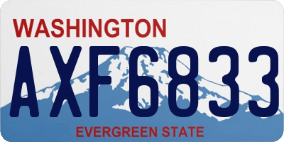 WA license plate AXF6833