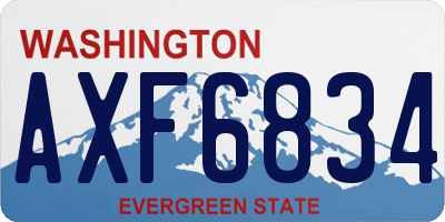 WA license plate AXF6834
