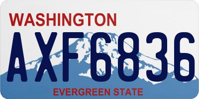 WA license plate AXF6836