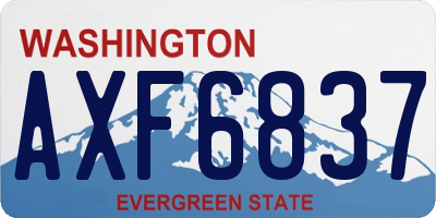 WA license plate AXF6837