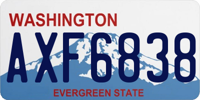 WA license plate AXF6838