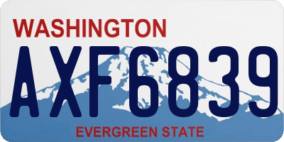 WA license plate AXF6839