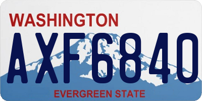 WA license plate AXF6840