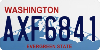 WA license plate AXF6841