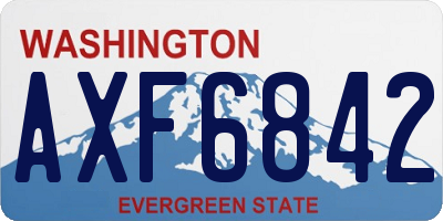 WA license plate AXF6842