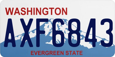 WA license plate AXF6843