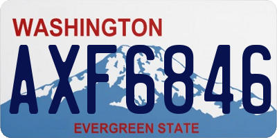 WA license plate AXF6846