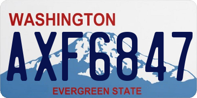 WA license plate AXF6847