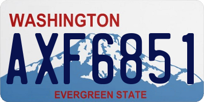 WA license plate AXF6851