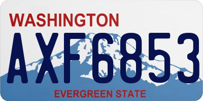 WA license plate AXF6853