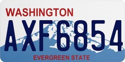 WA license plate AXF6854