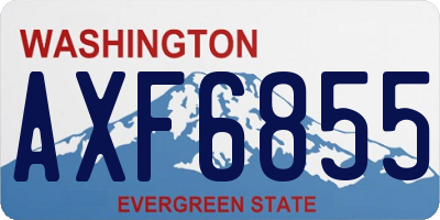 WA license plate AXF6855