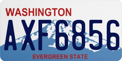 WA license plate AXF6856