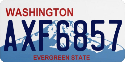 WA license plate AXF6857