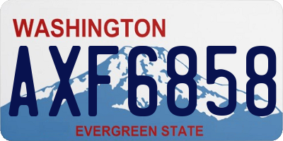 WA license plate AXF6858