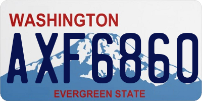 WA license plate AXF6860