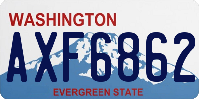 WA license plate AXF6862