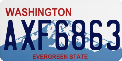 WA license plate AXF6863