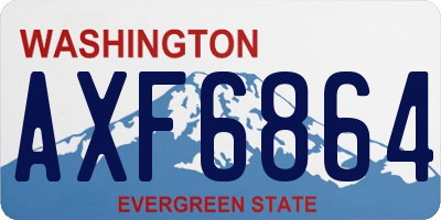 WA license plate AXF6864