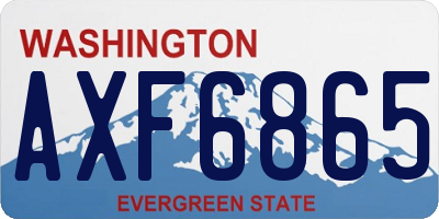 WA license plate AXF6865