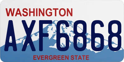 WA license plate AXF6868