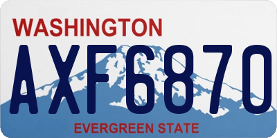 WA license plate AXF6870