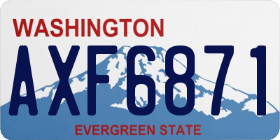 WA license plate AXF6871
