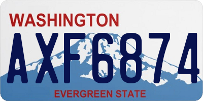 WA license plate AXF6874