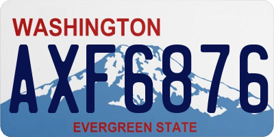 WA license plate AXF6876