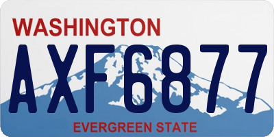 WA license plate AXF6877