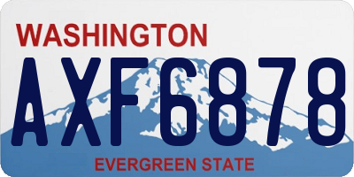 WA license plate AXF6878