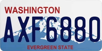 WA license plate AXF6880