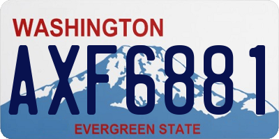 WA license plate AXF6881