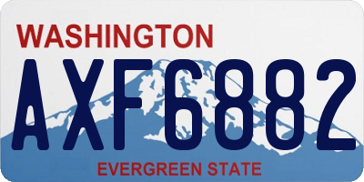WA license plate AXF6882