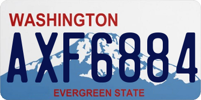 WA license plate AXF6884