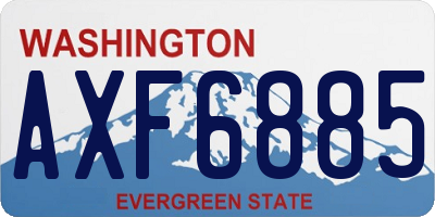 WA license plate AXF6885