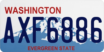 WA license plate AXF6886