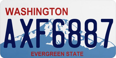 WA license plate AXF6887