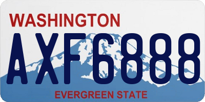 WA license plate AXF6888