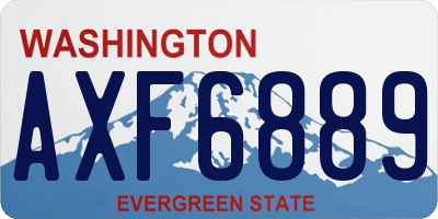 WA license plate AXF6889