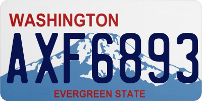 WA license plate AXF6893