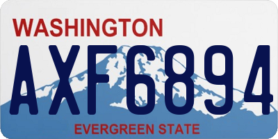 WA license plate AXF6894