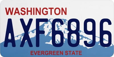 WA license plate AXF6896