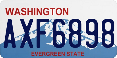 WA license plate AXF6898