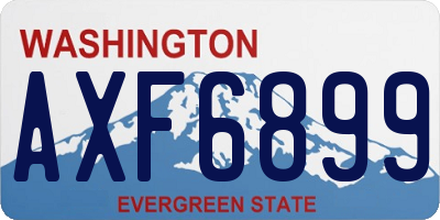 WA license plate AXF6899