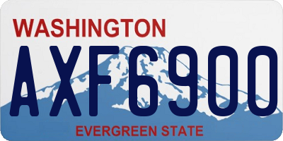 WA license plate AXF6900