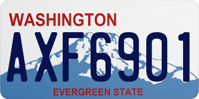 WA license plate AXF6901