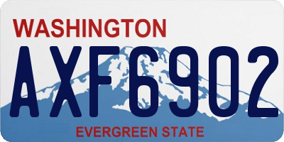 WA license plate AXF6902
