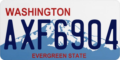 WA license plate AXF6904